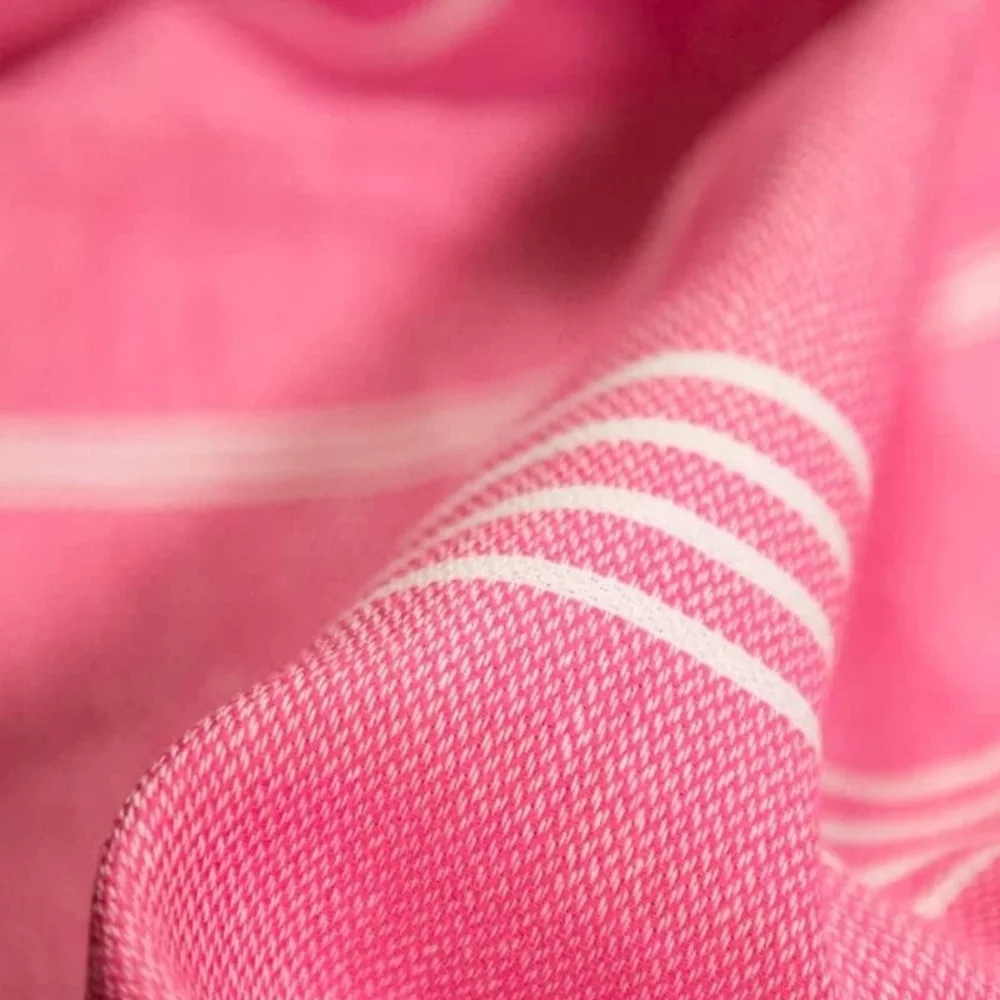 Teema Turkish Beach Towel - 100% Turkish Cotton - Sand Free - Fast Drying Pink